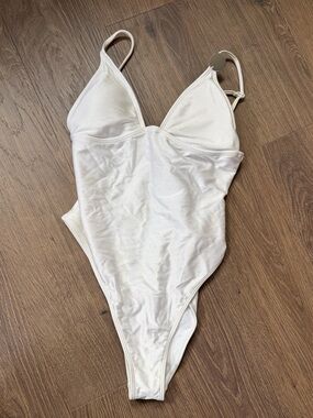 White One-Piece Swimsuit - Classic Solid